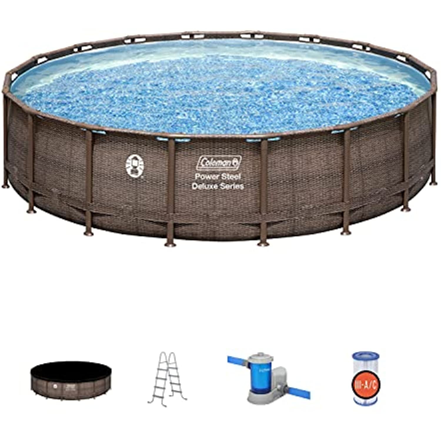 Coleman Power Steel 18' x 48” Round Metal Frame Above Ground Pool Set