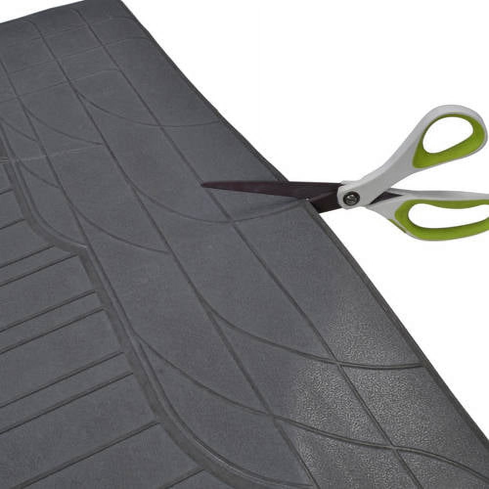 Motor Trend 100 Percent Odorless Car Floor Mats with Standard Trunk Cargo Mat, 4 Pieces Rubber Protection, Black Beige Gray
