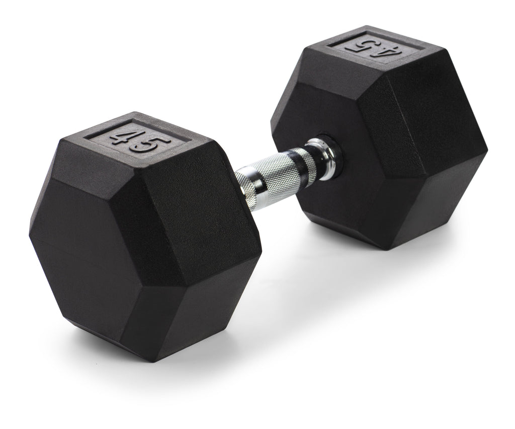 Weider, 25lb Rubber Hex Dumbbell, Single