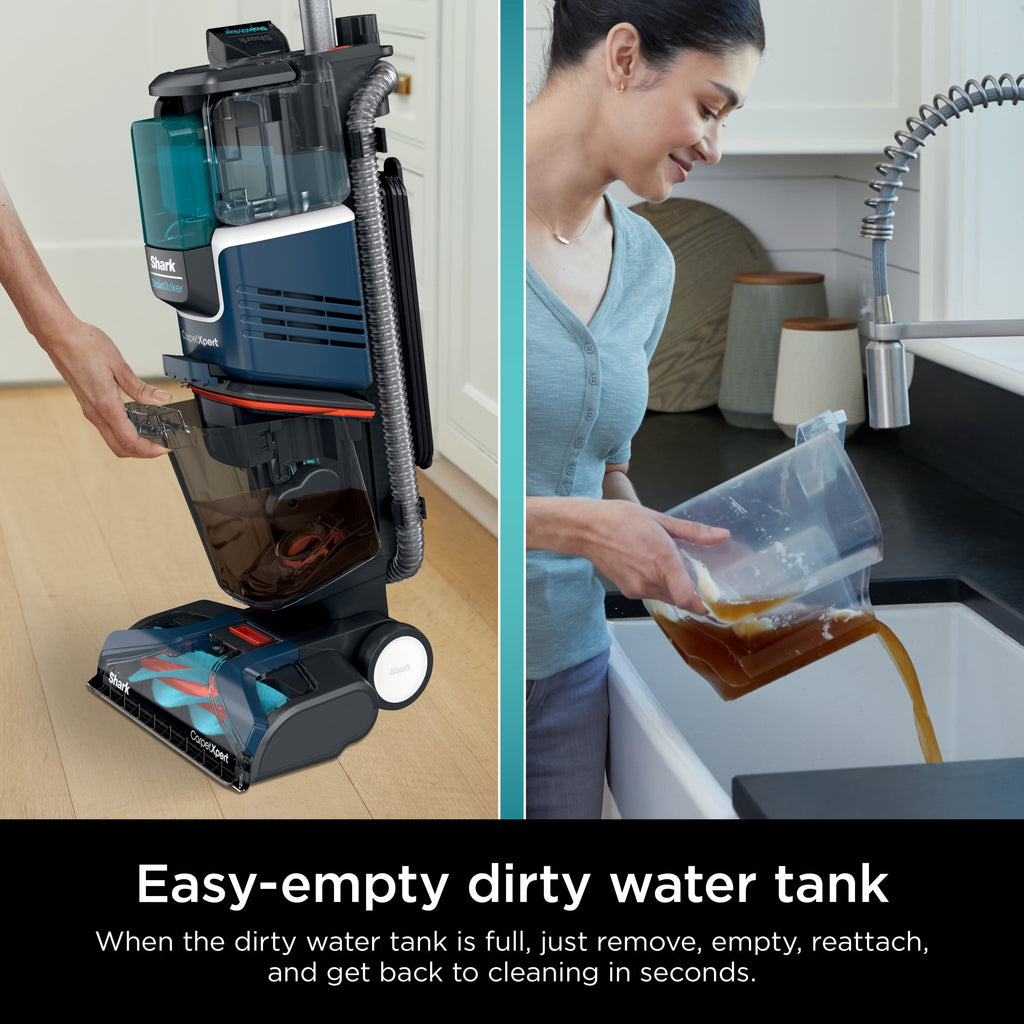 Shark CarpetXpert with StainStriker, Upright Carpet & Upholstery Cleaner, Built-in Spot & Stain Eliminator, Deep Cleaning & Tough Stain Removal, Carpet Shampooer, Navy, EX200