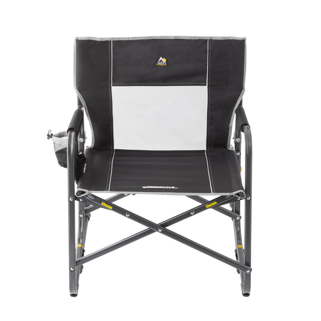 GCI Outdoor Freestyle Rocker XL Heavy Duty Folding Rocking Camping Chair, Pewter