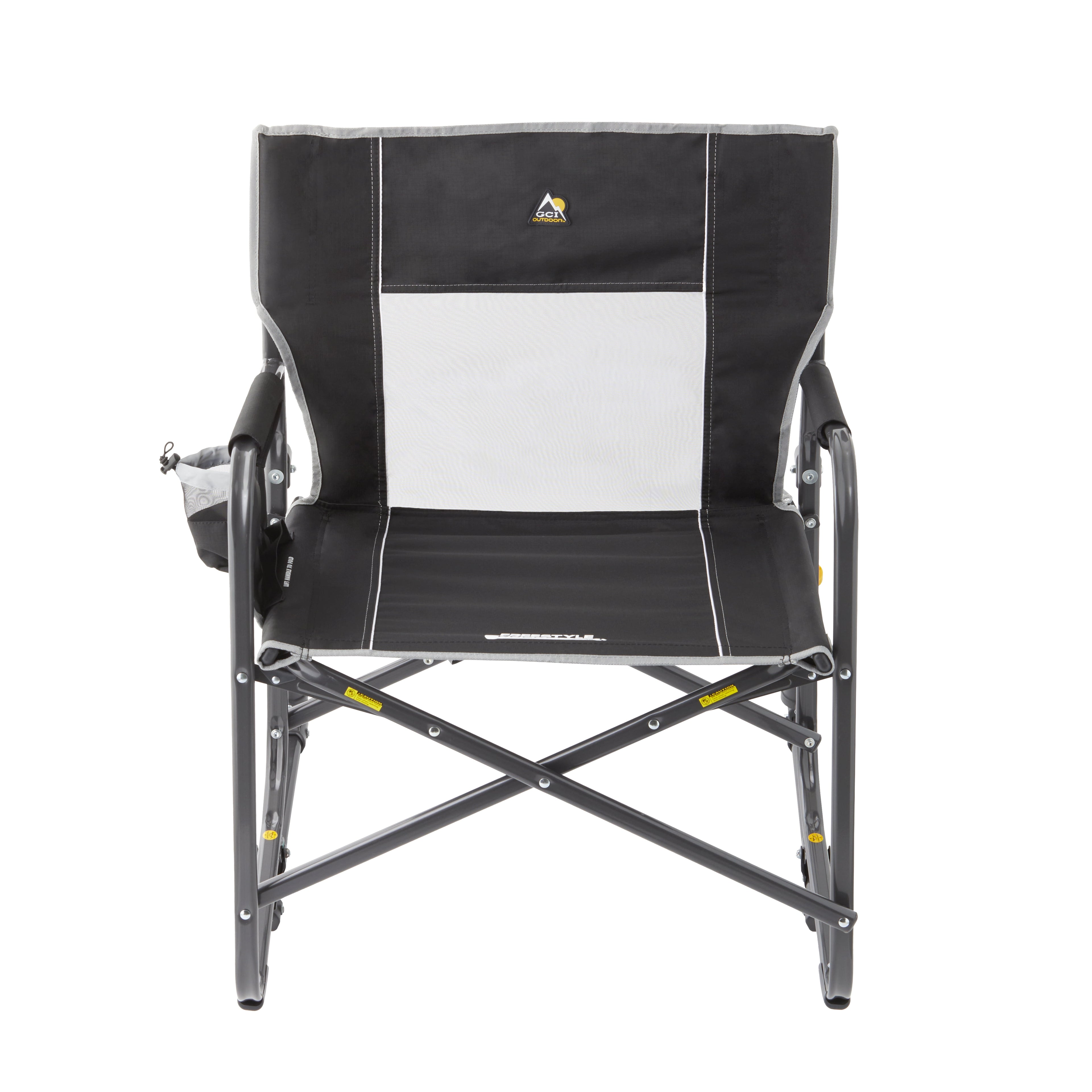 GCI Outdoor Freestyle Rocker XL Heavy Duty Folding Rocking Camping Chair, Pewter