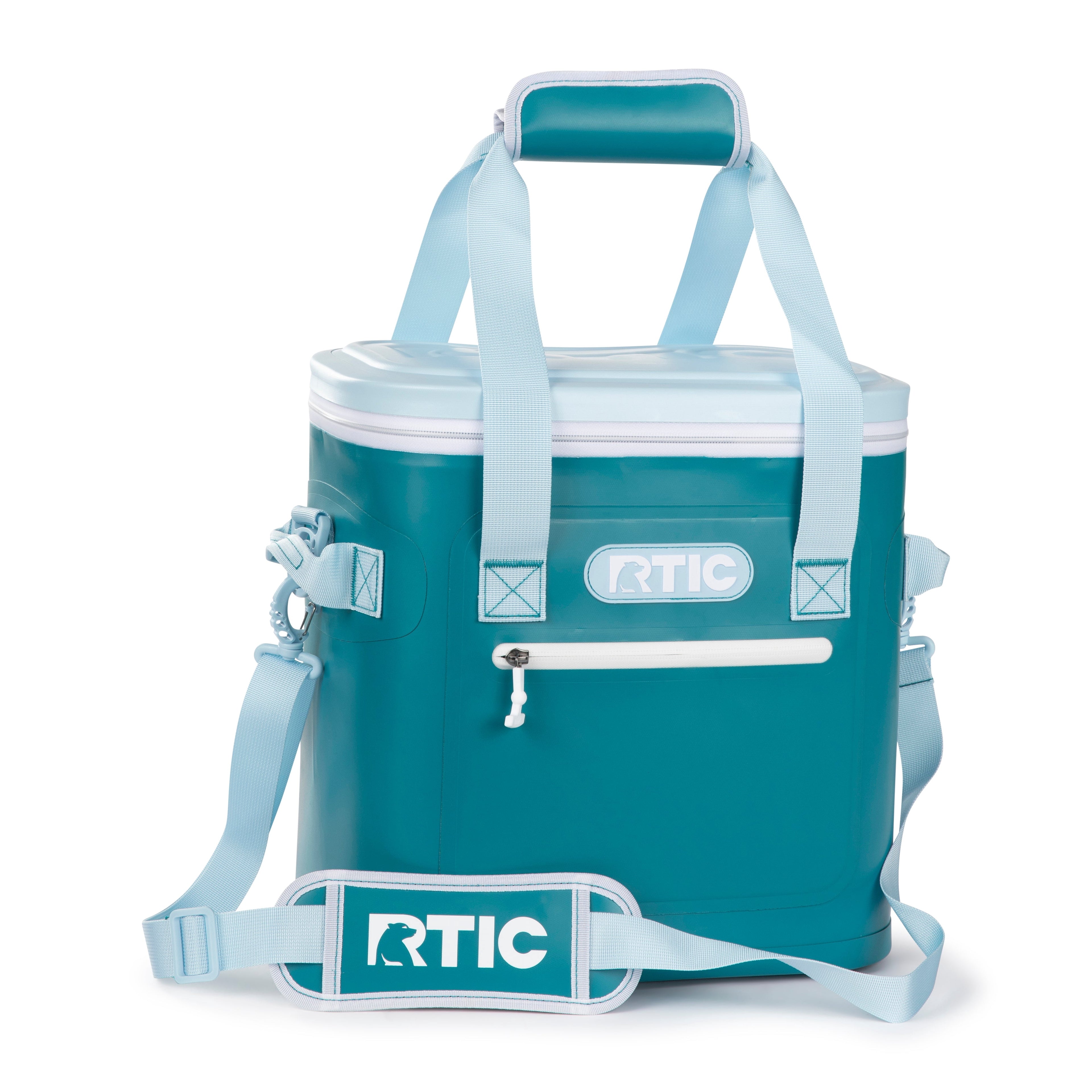 RTIC 20 Can Soft Pack Cooler, Leakproof Ice Chest Cooler with Waterproof Zipper, Blue/Grey