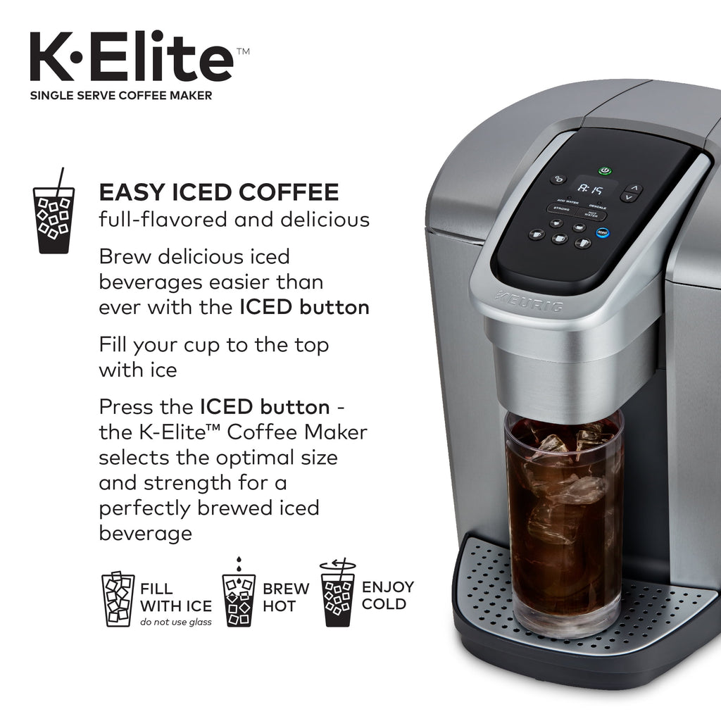Keurig K-Elite Single-Serve K-Cup Pod Coffee Maker, Brushed Slate