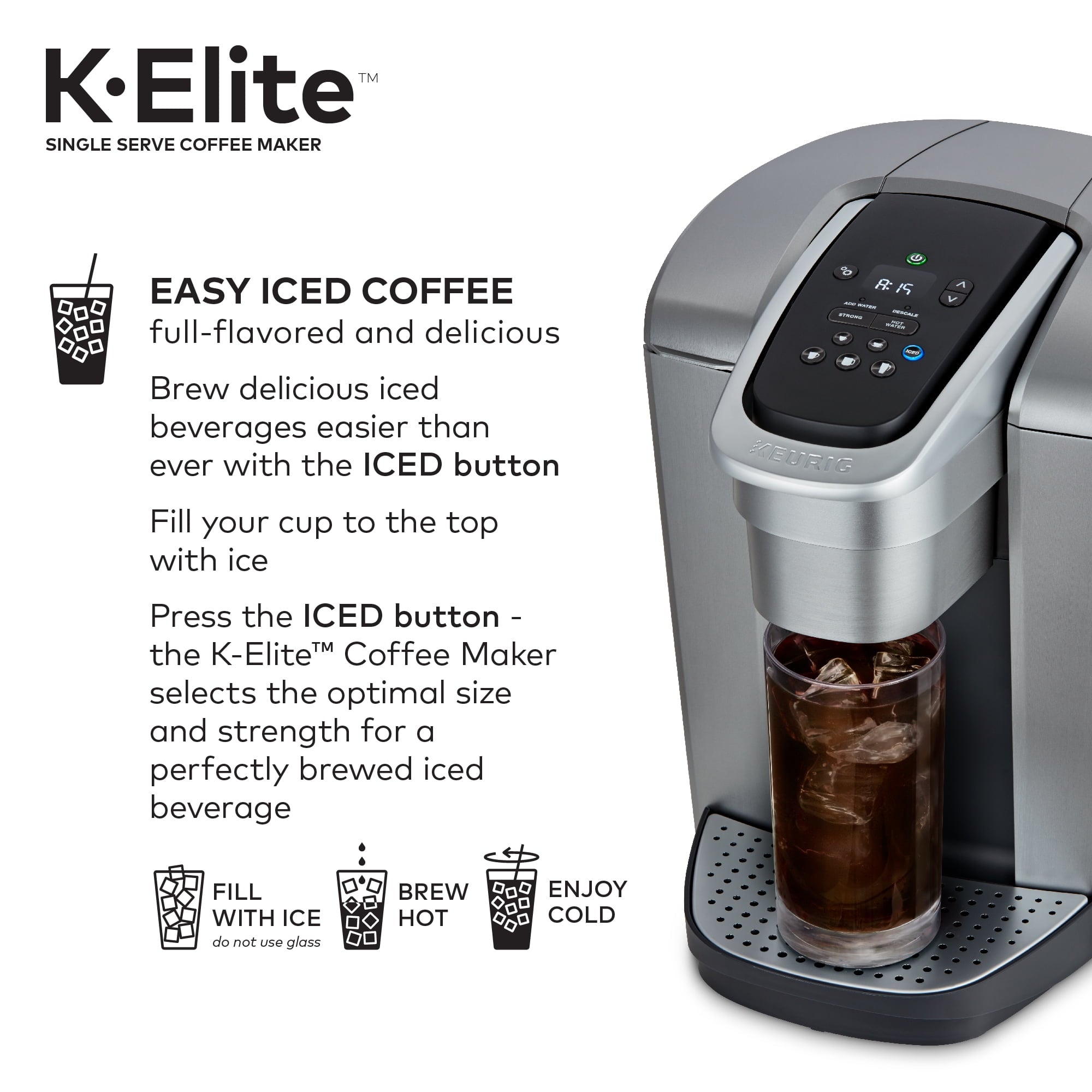 Keurig K-Elite Single-Serve K-Cup Pod Coffee Maker, Brushed Slate