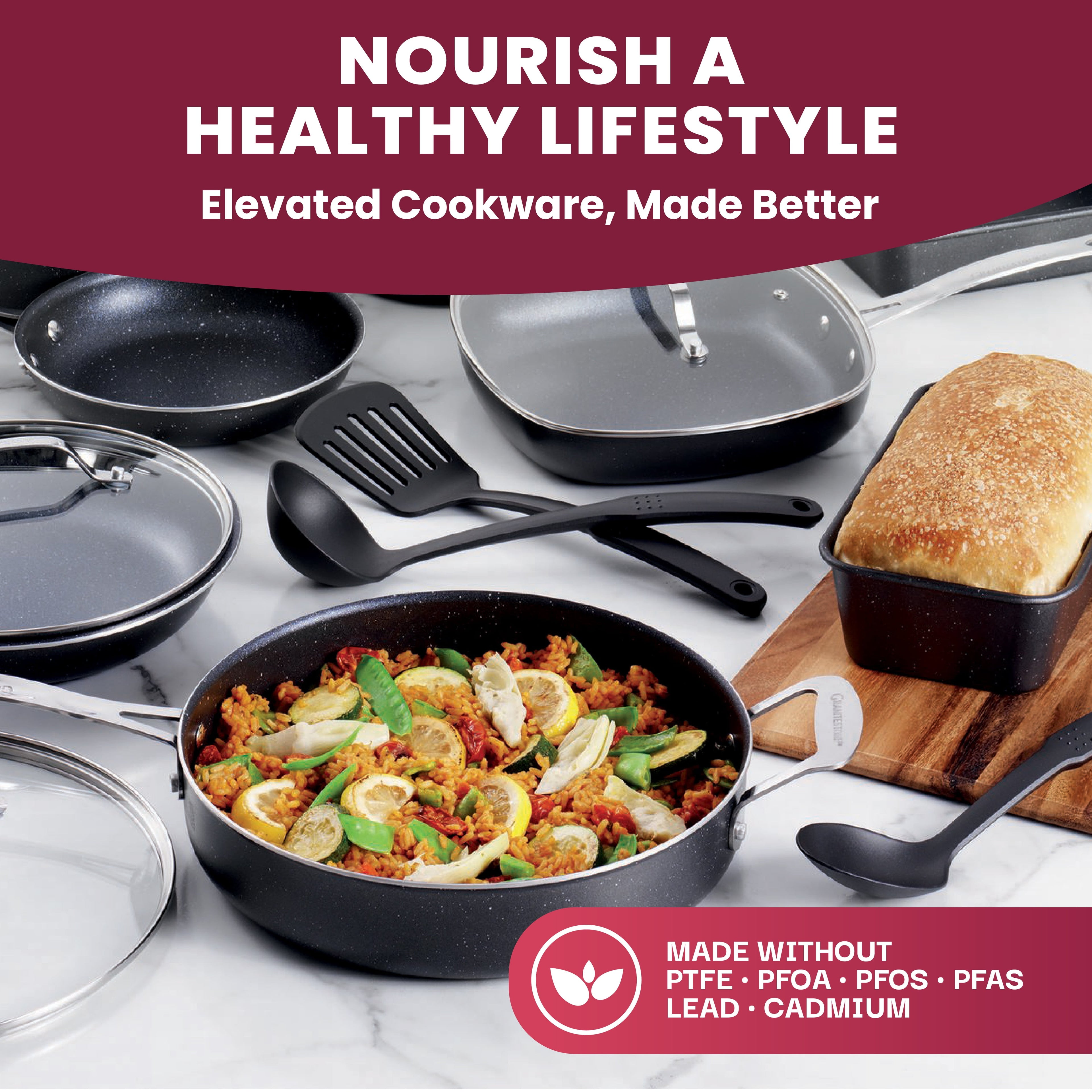 Granite Stone Pots and Pans Set 20 Piece Complete Cookware Bakeware Set Nonstick Dishwasher Oven Safe Blue