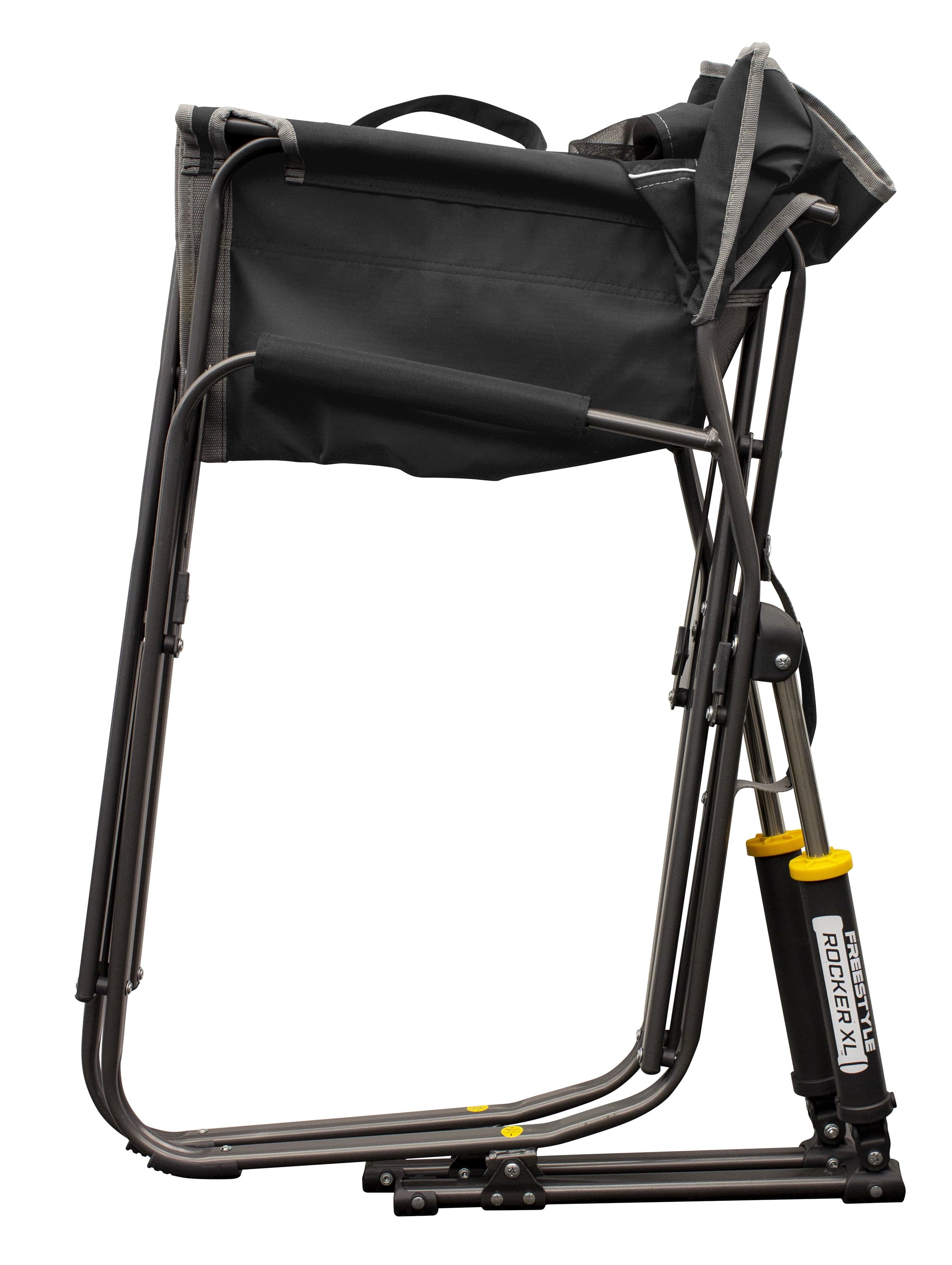 GCI Outdoor Freestyle Rocker XL Heavy Duty Folding Rocking Camping Chair, Pewter
