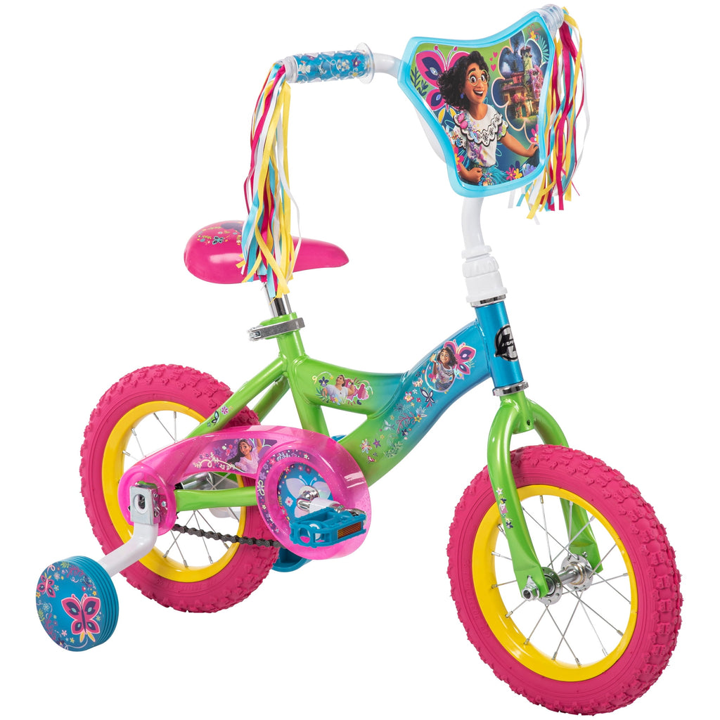 Disney Encanto 12-inch Bike for Girls, Ages 3+ Years, Pink/Green/Blue, by Huffy
