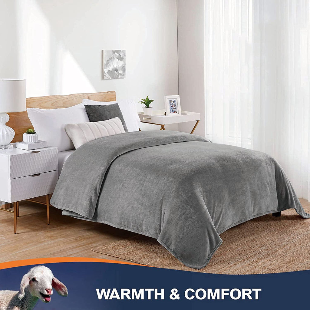Walensee Ultra Soft Microplush Fleece Throw Blanket, 50" x 60", Orange, Machine Washable