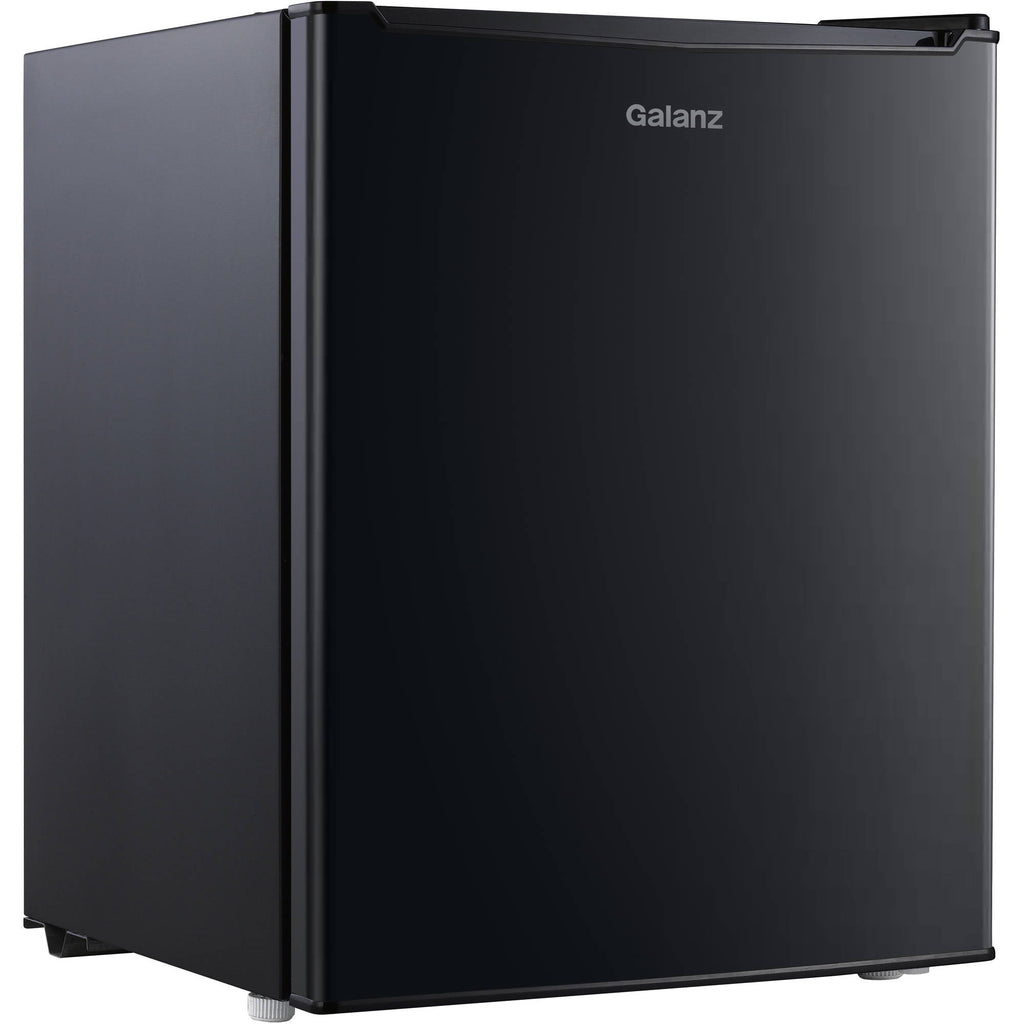 Galanz 2.7 Cu ft Single Door Mini Fridge, Black, Estar, New, Width 19.13"