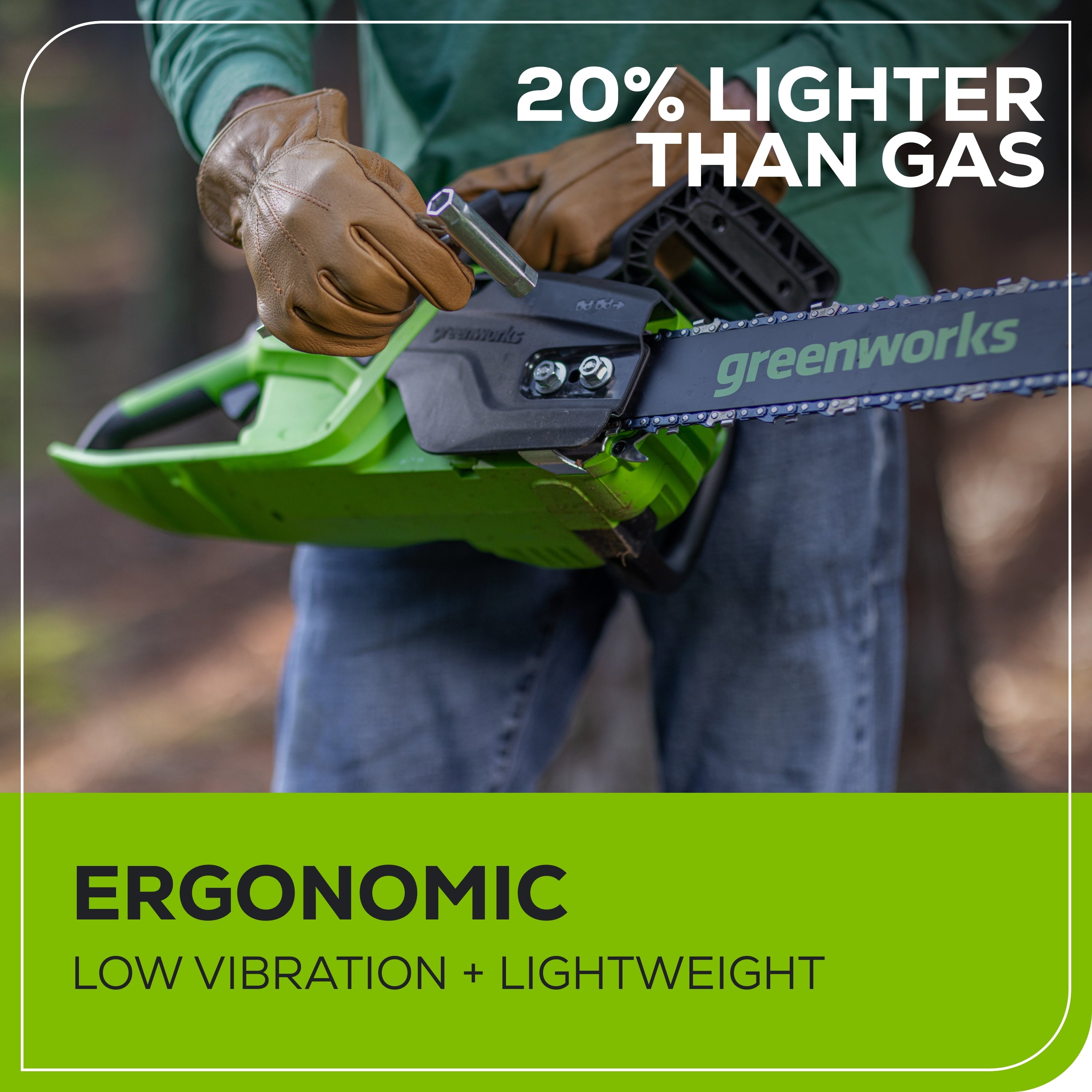Greenworks 60V 18" 2.0kW Brushless Chainsaw with 4.0 Ah Battery & 3 Amp Charger 2028502