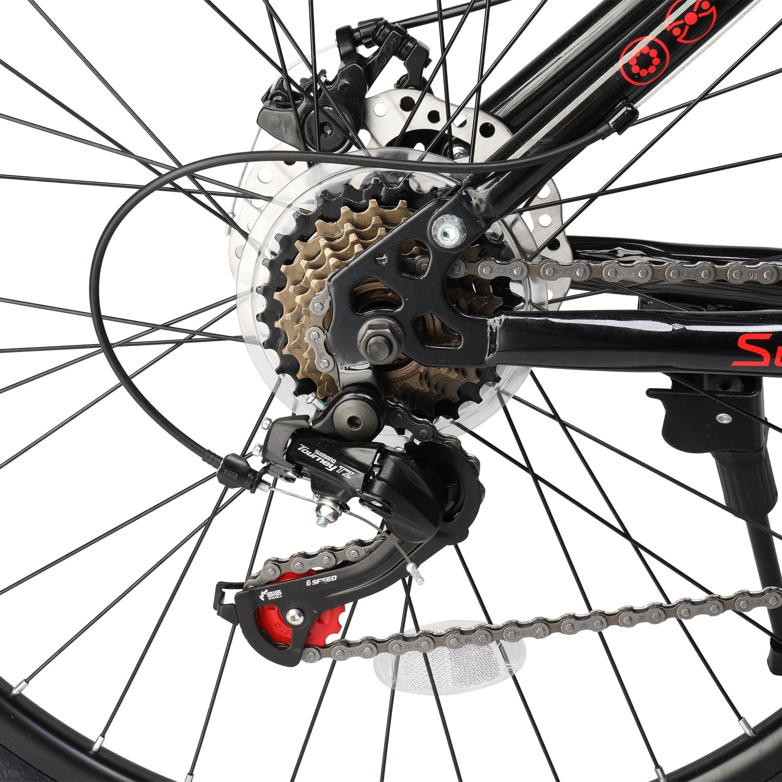UBesGoo Folding Mountain Bike Shimano 21-Speed, with 26 inch Wheels, Red