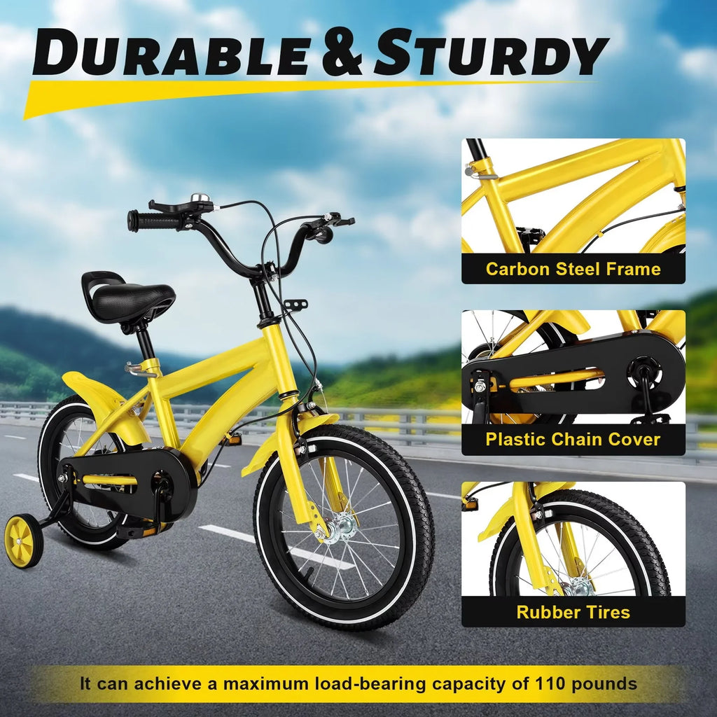 TFCFL 14 inch Kids Bike Bicycle Children Cycle Bikes Gift With With Safety Training Wheels