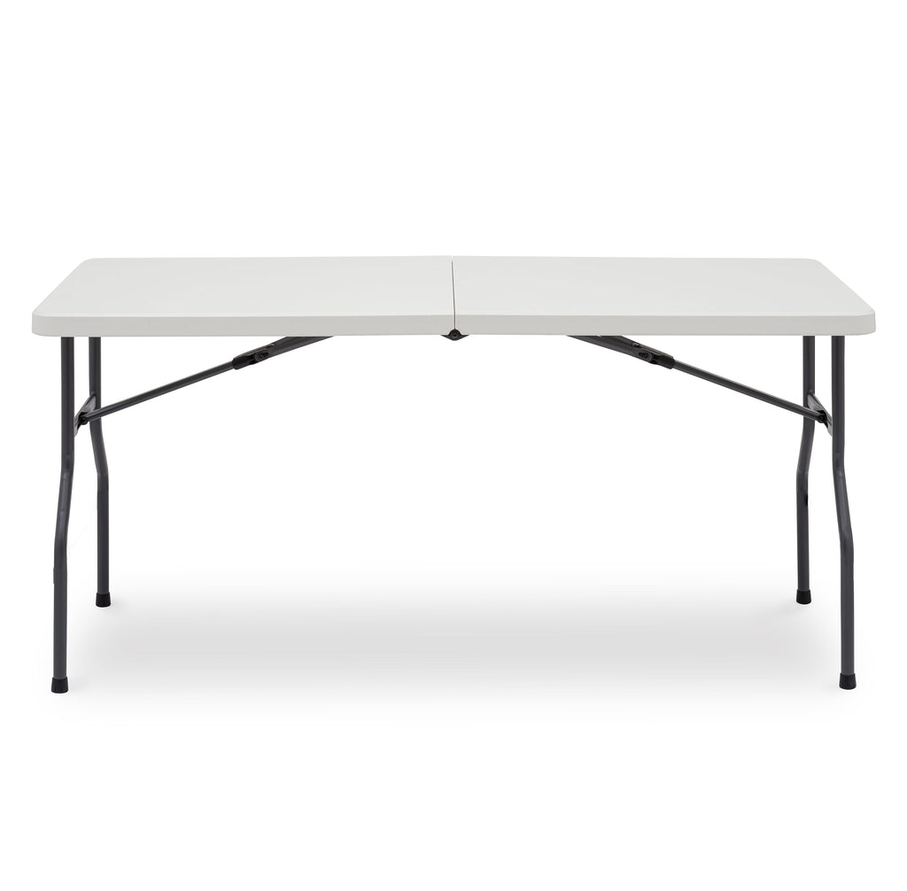 Ozark Trail 5-Foot Center Half Folding Table, White (Indoor and Outdoor Use), Size 5ft