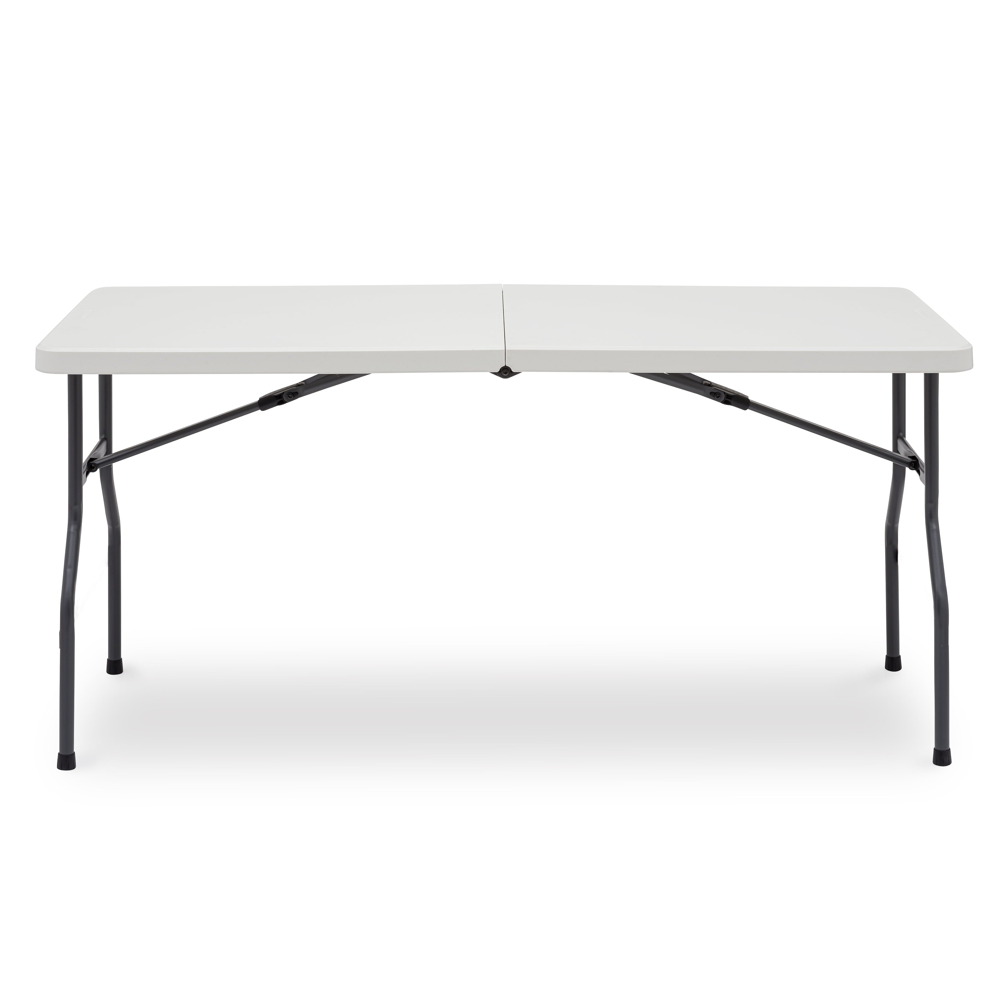 Ozark Trail 5-Foot Center Half Folding Table, White (Indoor and Outdoor Use), Size 5ft