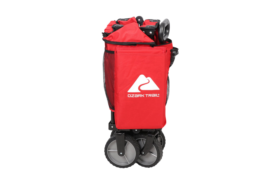 Ozark Trail Camping Utility Wagon with Tailgate & Extension Handle, Red