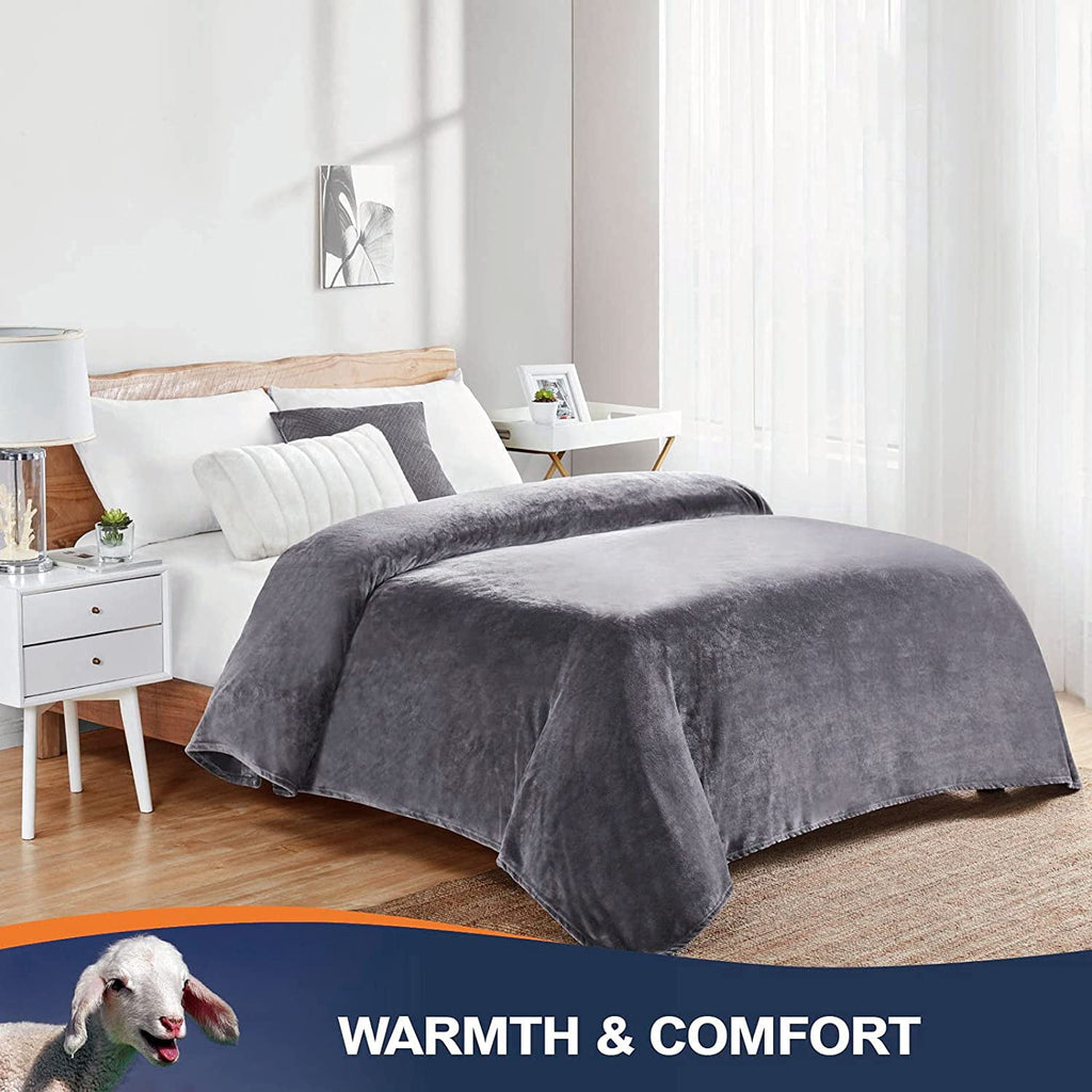Walensee Ultra Soft Microplush Fleece Throw Blanket, 50" x 60", Orange, Machine Washable