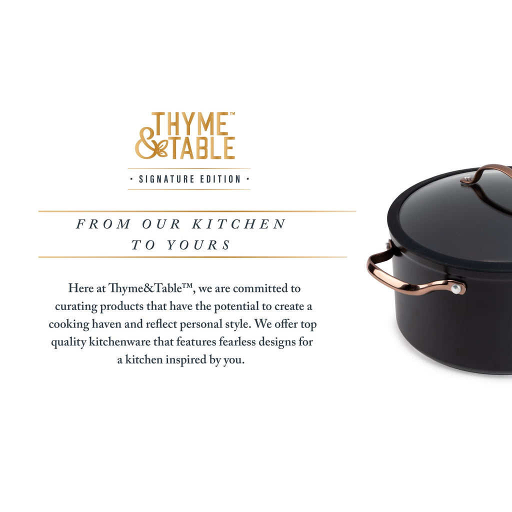 Thyme & Table Non-Stick 12-Piece Signature Cookware Set, Black & Gold