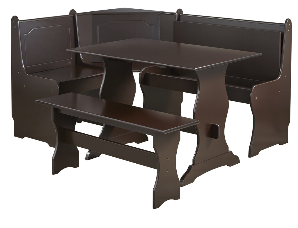 TMS Corner Reversible Dining Breakfast Nook with Storage, Espresso