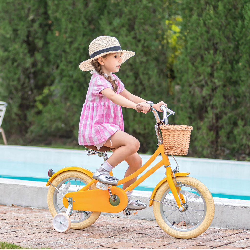Glerc Little Molly 14 inch Kids Girls Bike for 3-5 Years Old Little Child,Yellow