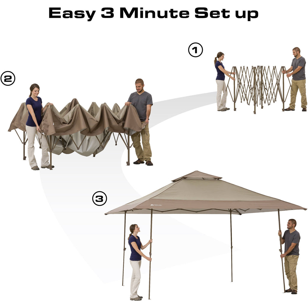 Ozark Trail 13' x 13' Beige Instant Outdoor Canopy with UV Protection