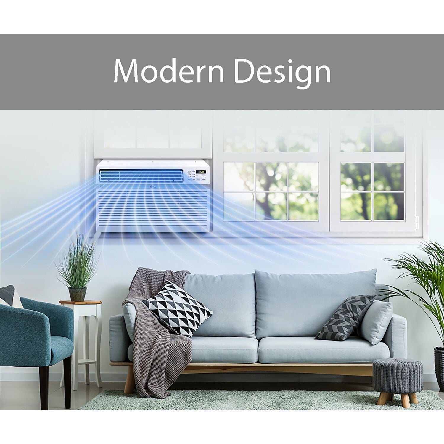 LG 6,000 BTU 115 V High Efficiency Window AC, Cools 250 Sq.ft.