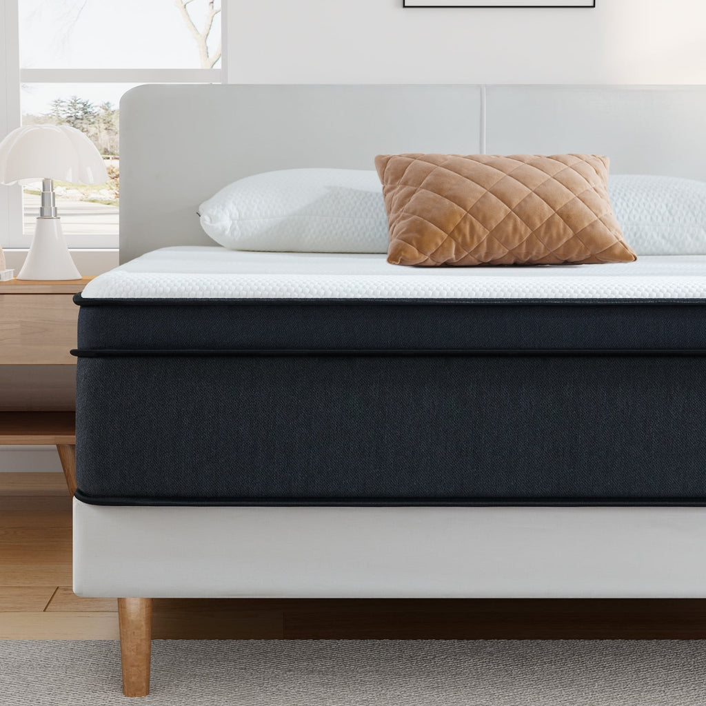 King Mattress, Madinog 12 inch Hybrid Mattress Medium Plush Innerspring Mattress in a Box,76"X80"X12"