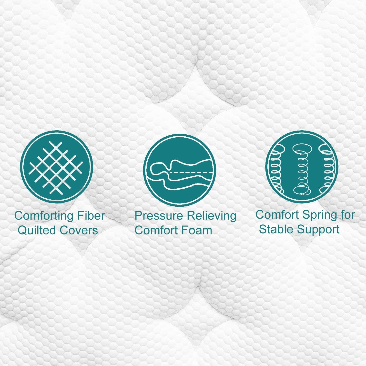 Crystli 10" Queen Size Pocket Innerspring Memory Foam Hybrid Mattress in a Box