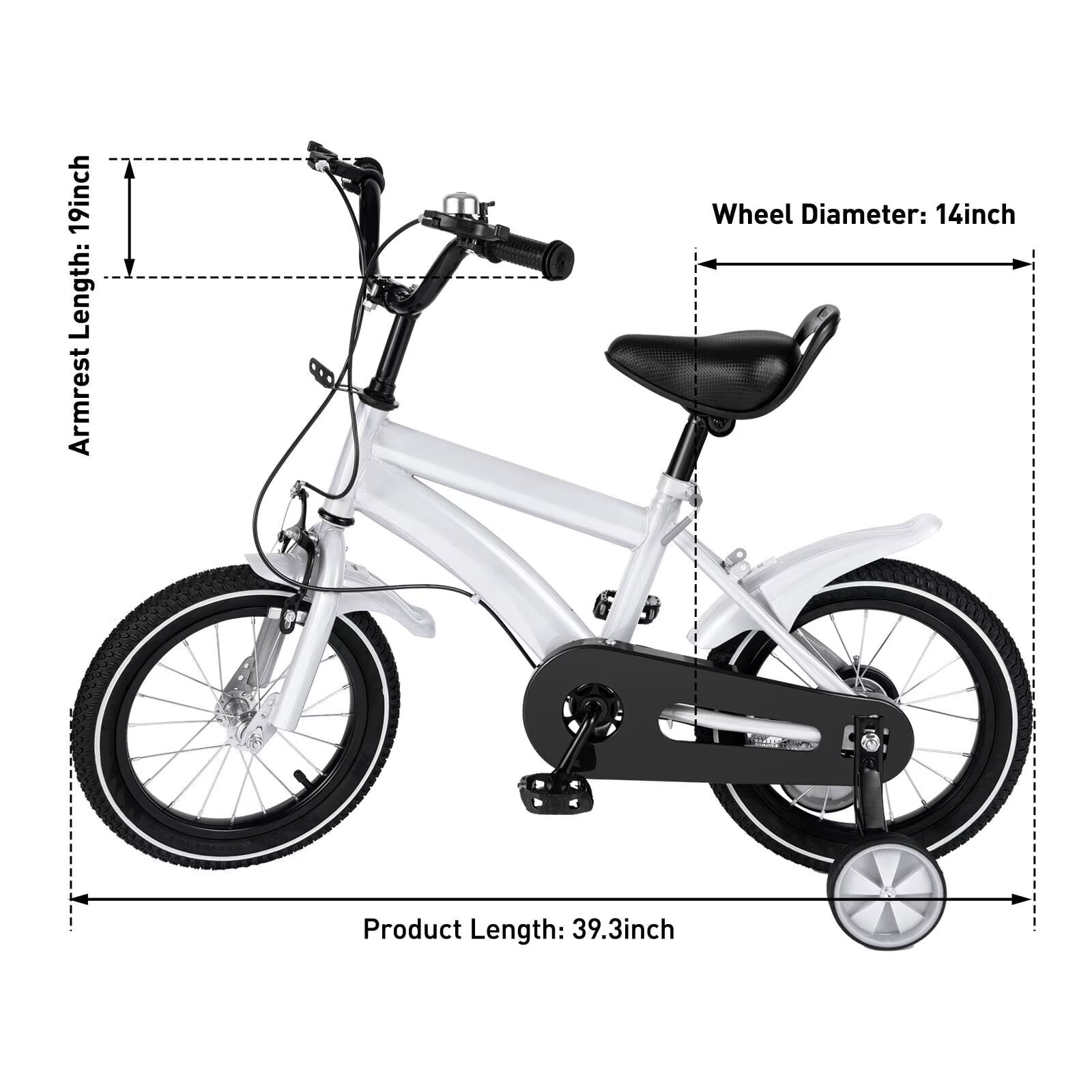 TFCFL 14 inch Kids Bike Bicycle Children Cycle Bikes Gift With With Safety Training Wheels