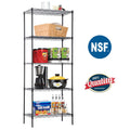 BestMassage Heavy Duty 24"W x 14"D x 60"H 5-Shelf Metal Freestanding Shelves, Black