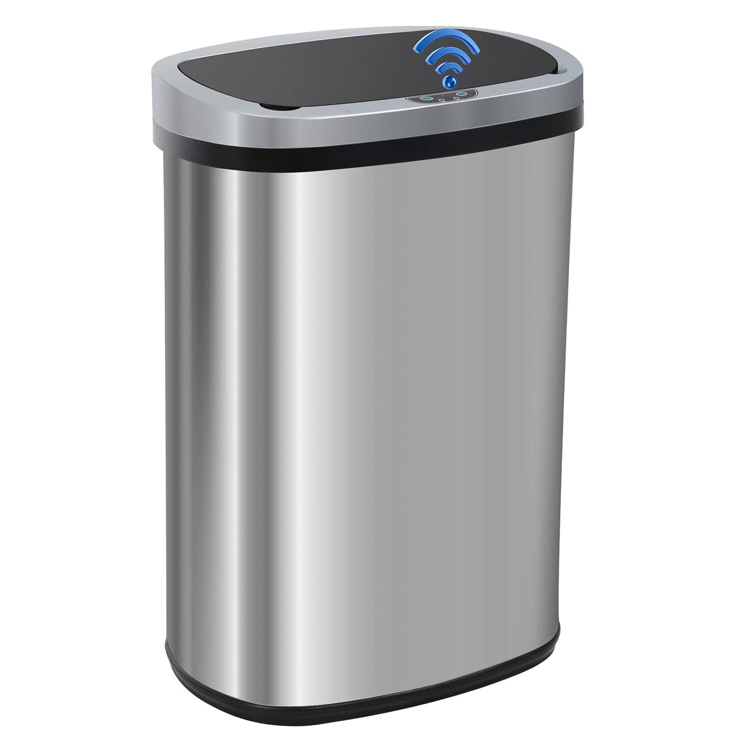 BestOffice Touch Free Sensor Stainless Steel Trash Can, 13 Gallon
