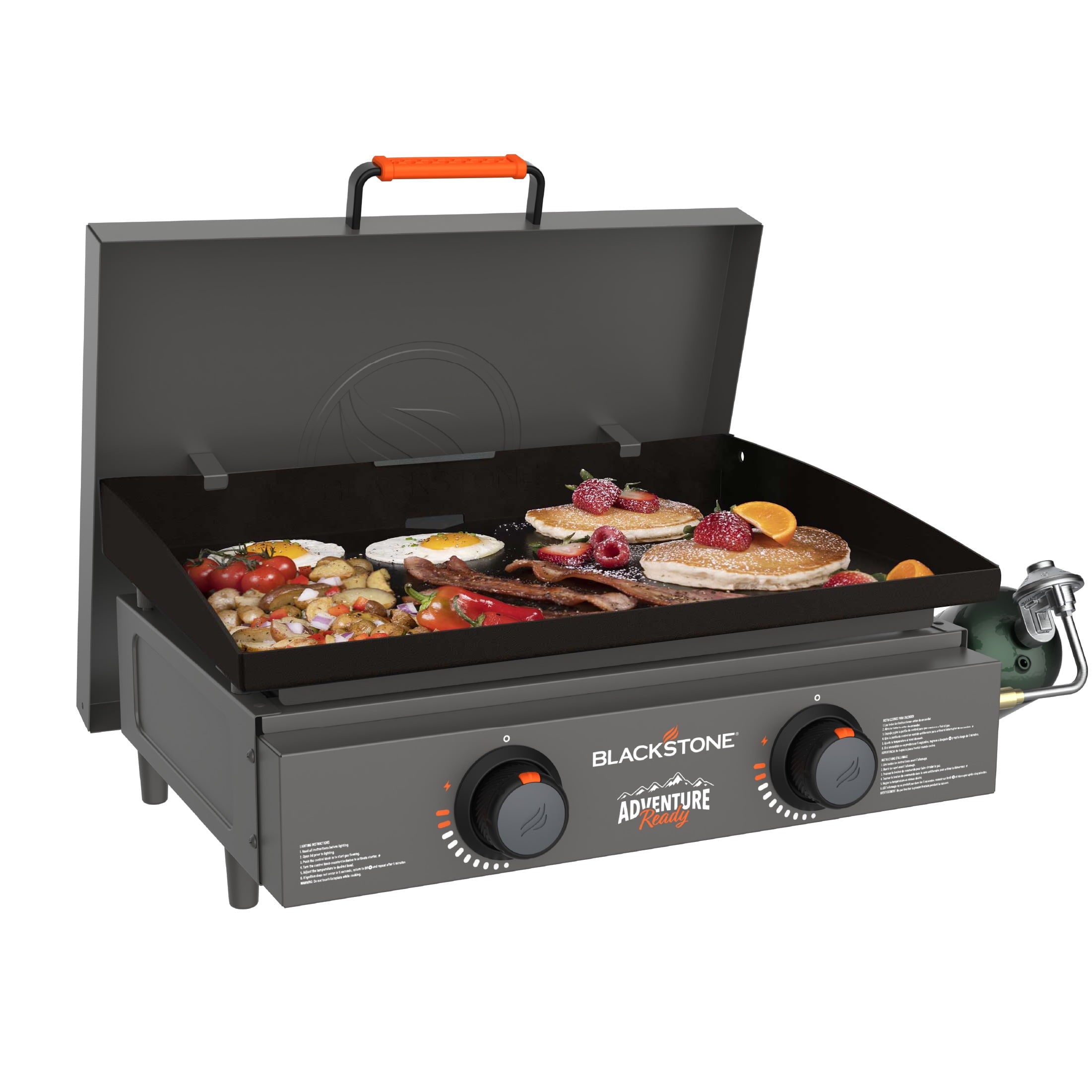 Blackstone Adventure Ready 2-Burner 22" Propane Griddle with Hard Cover in Black