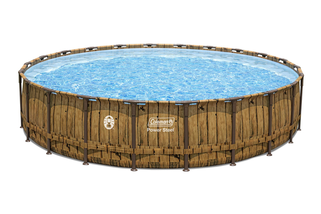 Coleman Power Steel 22' x 52" Round Metal Frame Above Ground Pool Set