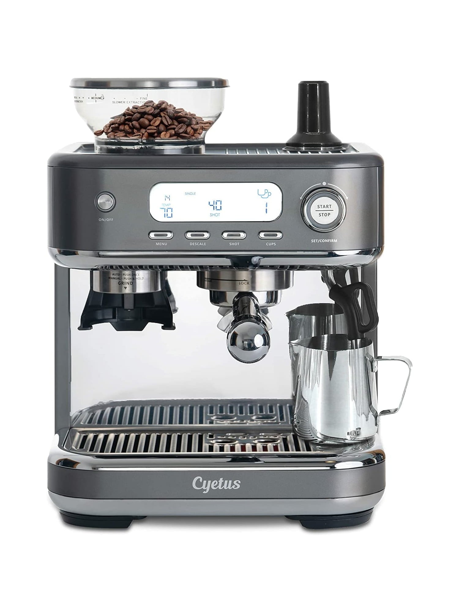Cyetus All in One Espresso Machine for Home Barista with Coffee Grinder and Milk Steam Wand for Espresso, Cappuccino, and Latte