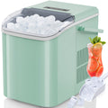 EDX Countertop Ice Maker, Self-Cleaning Portable Ice Maker Machine with Handle and Ice Scoop, Bullet Ice Cubes, 9Pcs/6Min 26.5Lbs/24H for Home/Kitchen/Bar/Party, Black