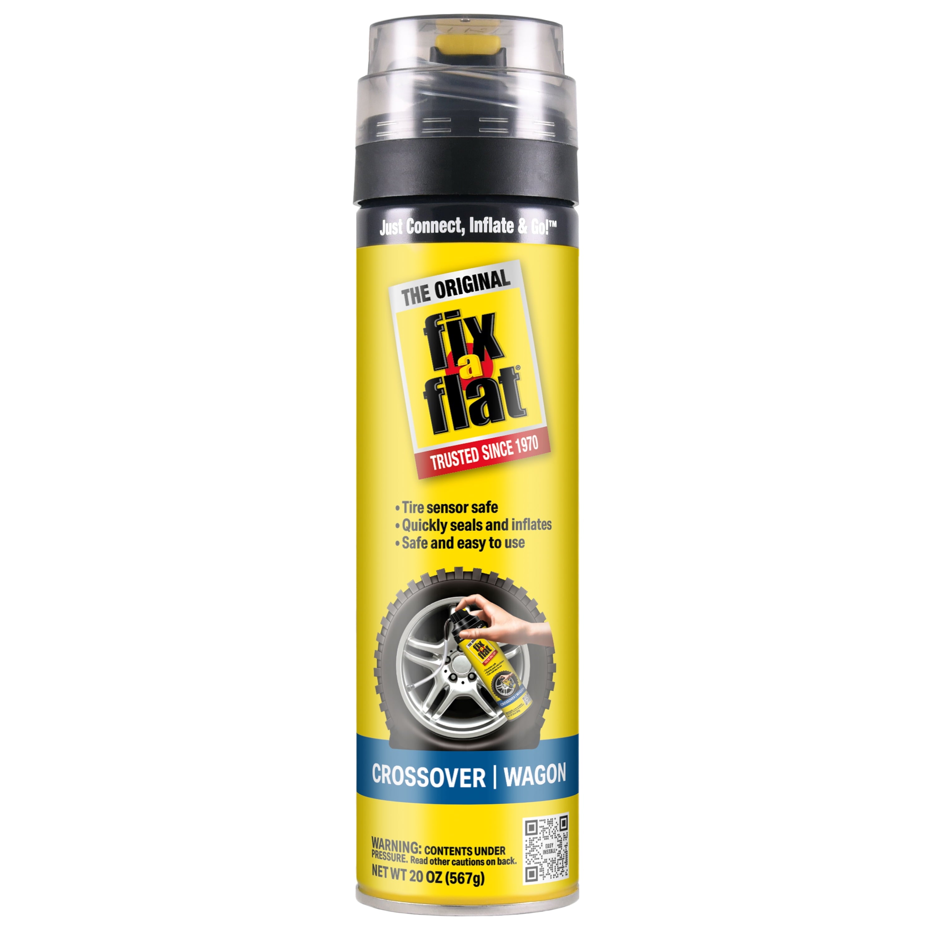Fix-A-Flat Aerosol Emergency Flat Tire Repair and Inflator, for X-Large Tires, Eco-Friendly Formula, Universal Fit for All Cars, Trucks and SUVs, 24 oz. (Pack of 1)- S60369