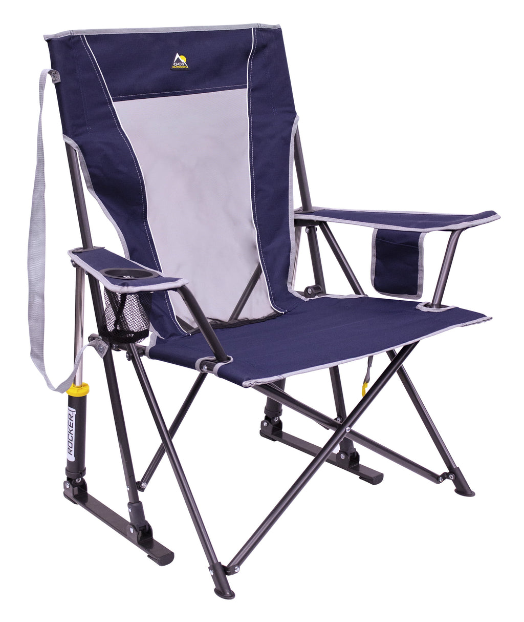 GCI Outdoor Comfort Pro Rocker Folding Rocking Camping Chair, Indigo