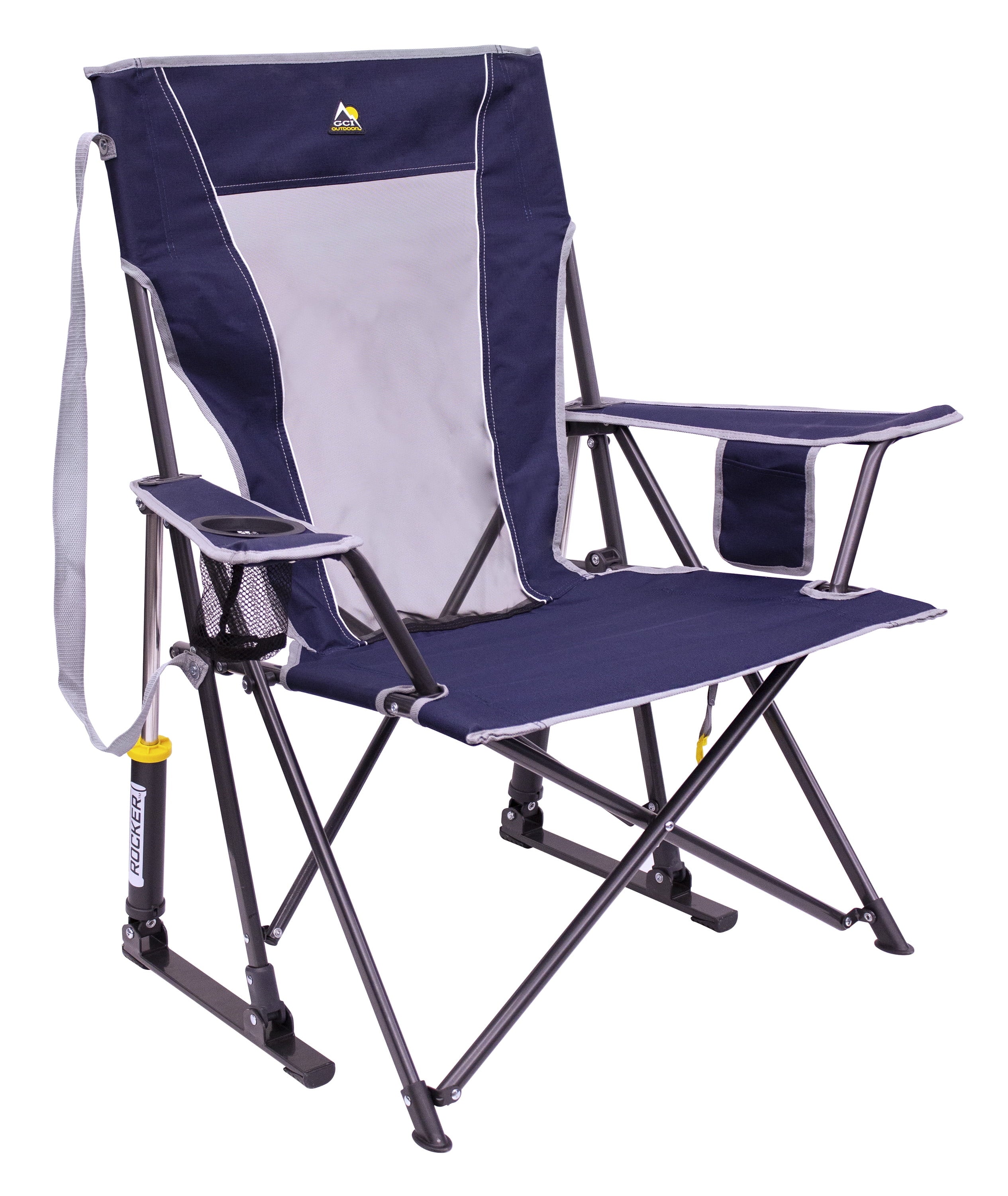 GCI Outdoor Comfort Pro Rocker Folding Rocking Camping Chair, Indigo