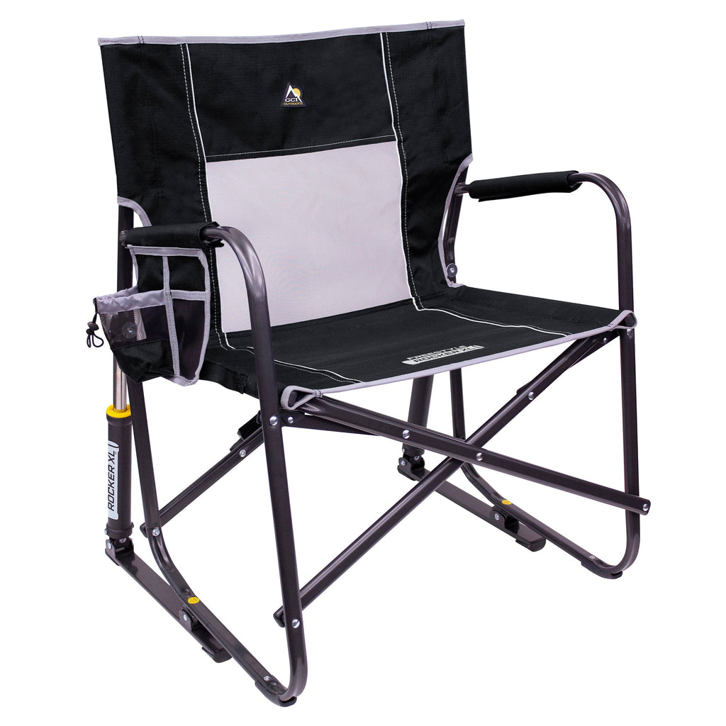 GCI Outdoor Freestyle Rocker XL Heavy Duty Folding Rocking Camping Chair, Pewter
