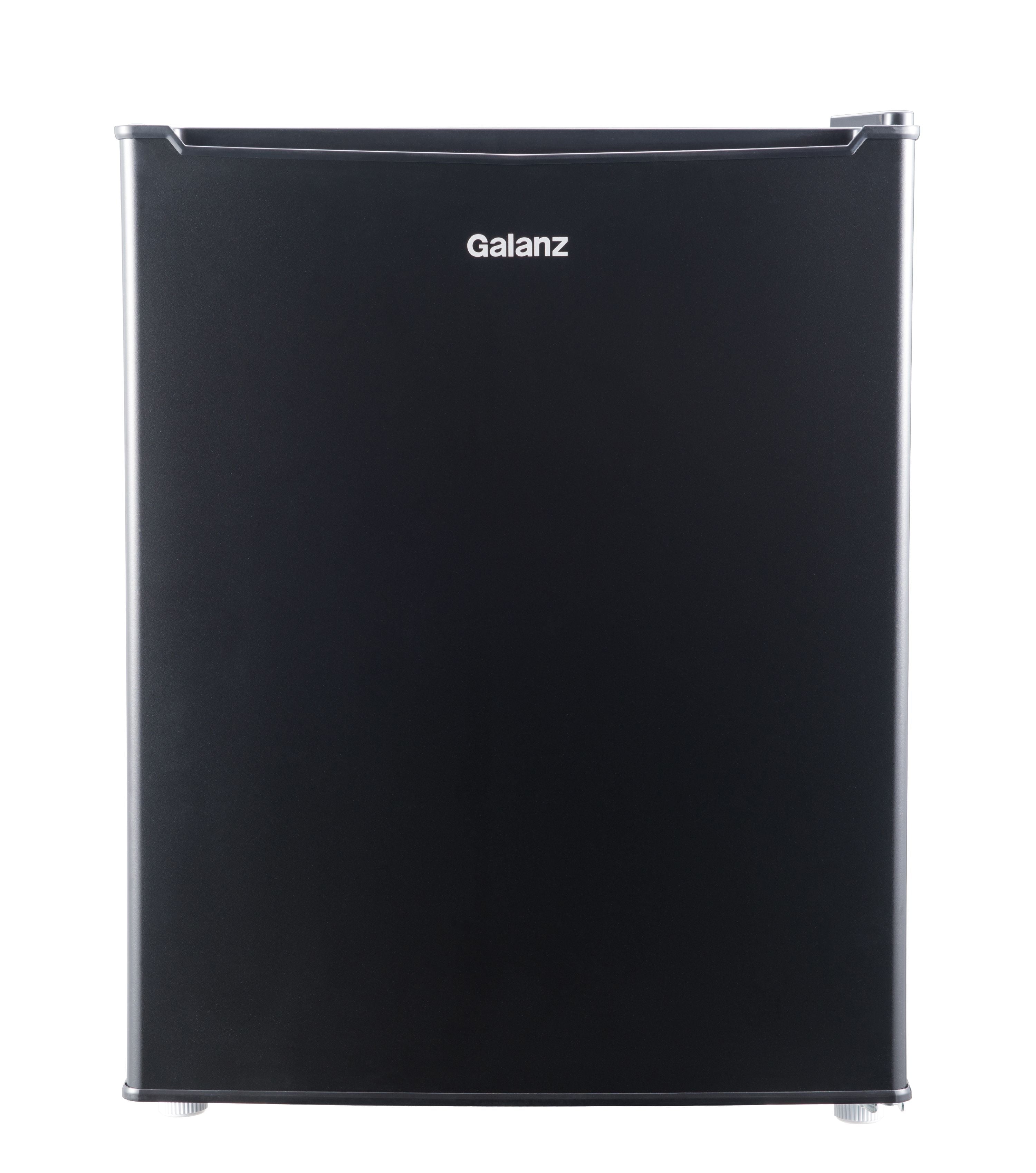 Galanz 2.7 Cu ft Single Door Mini Fridge, Black, Estar, New, Width 19.13"