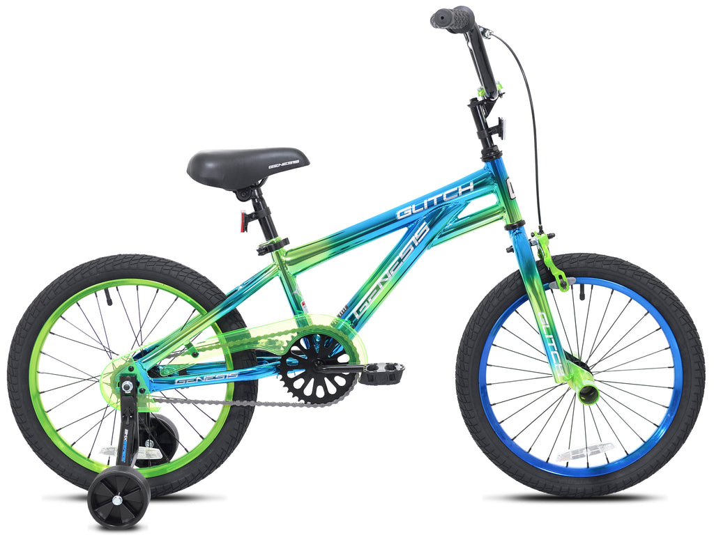 Genesis 18" Glitch Boy's BMX Bike, Blue/Green