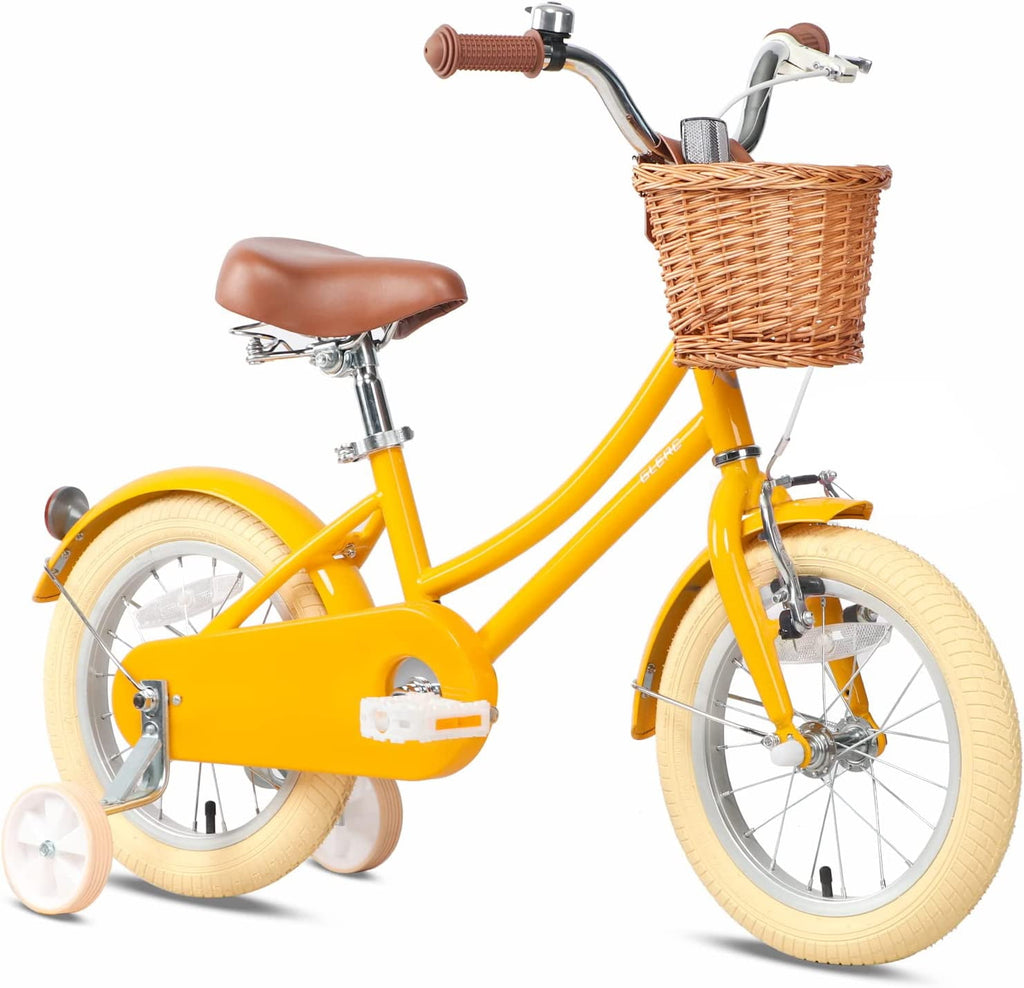 Glerc Little Molly 14 inch Kids Girls Bike for 3-5 Years Old Little Child,Yellow