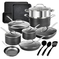 Granite Stone Pots and Pans Set 20 Piece Complete Cookware Bakeware Set Nonstick Dishwasher Oven Safe Blue