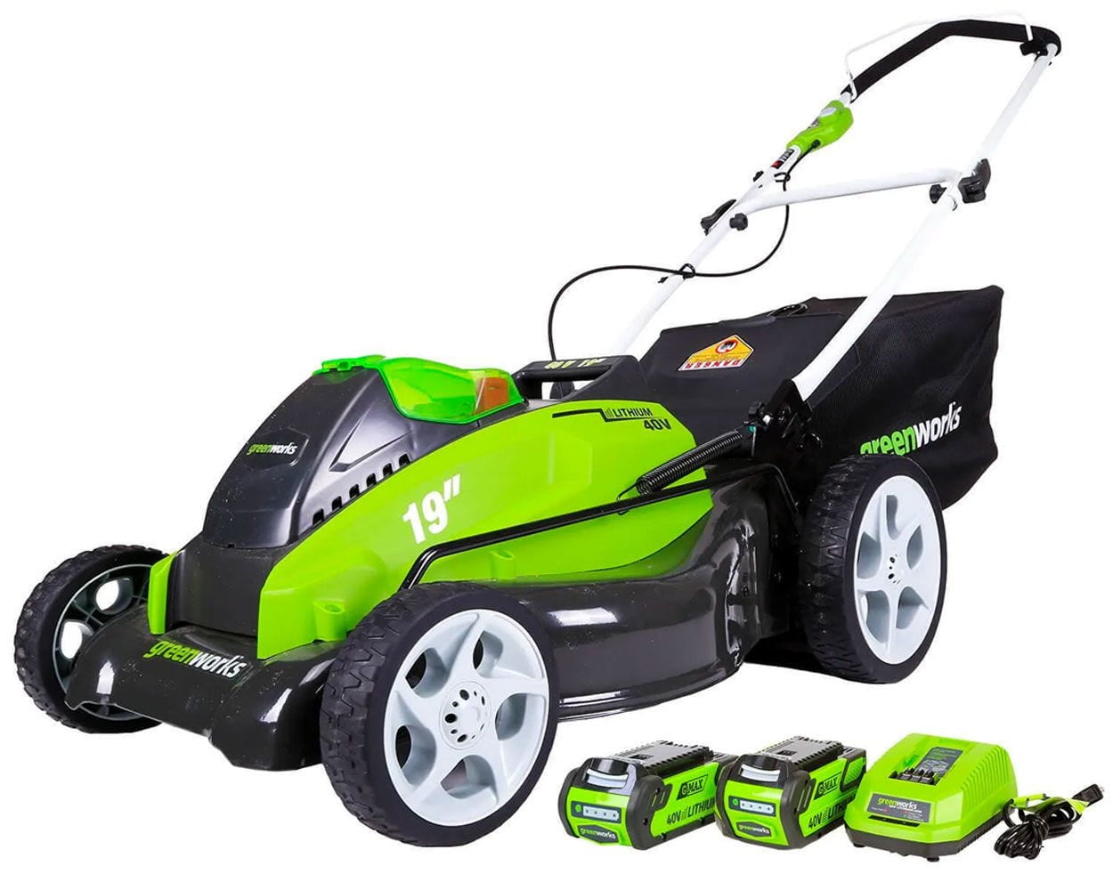 Greenworks 40V 19" Brushless Walk-Behind Lawn Mower with 4.0 Ah Battery & Charger 2524902
