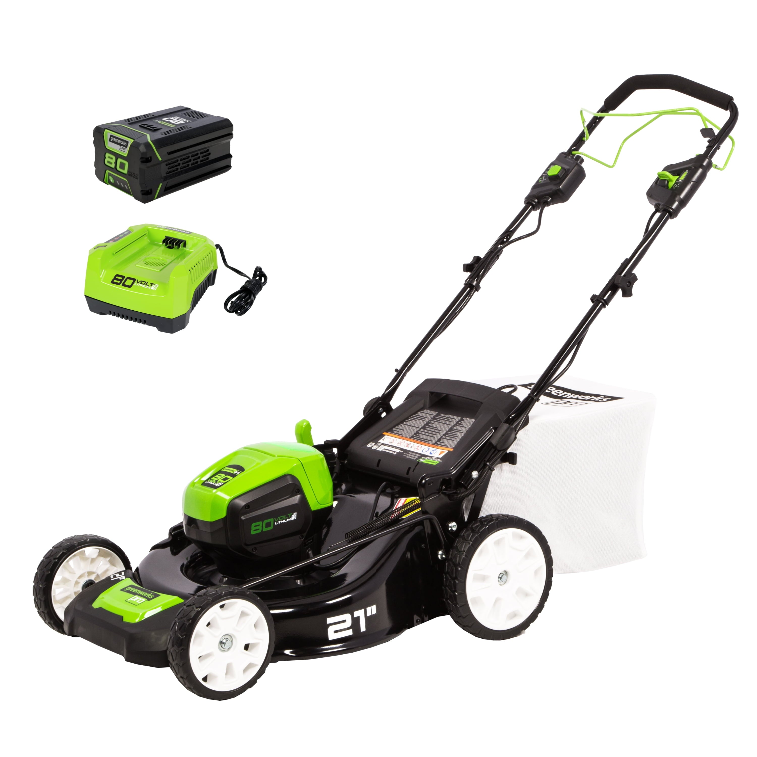 Greenworks 80V 21" Self Propelled Mower 5Ah Battery & Charger 2502402NV