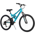 Huffy 24" Trail Runner Girls Full Suspension Mountain Bikes, Ages 12+ Years, Teal Blue