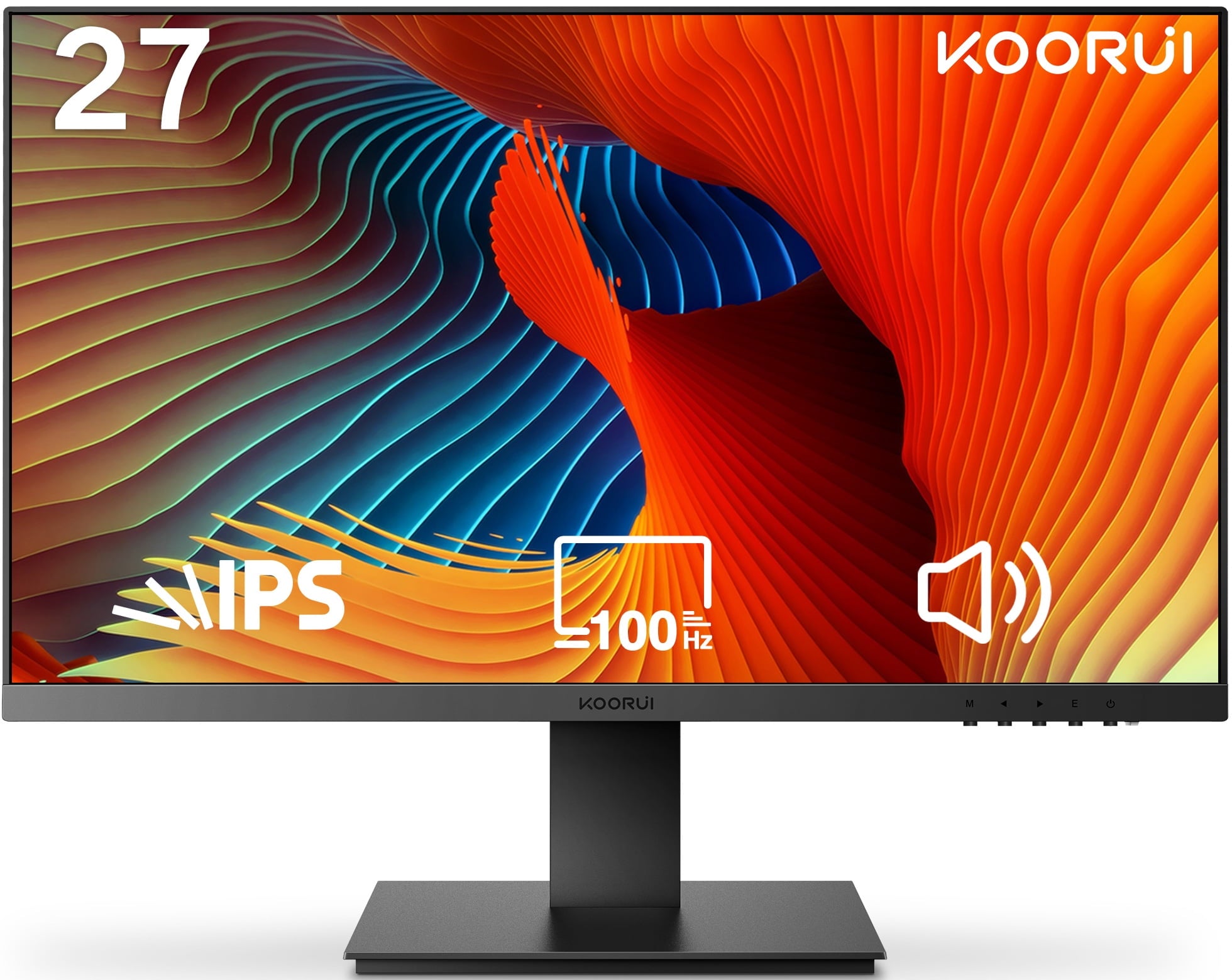 KOORUI 27 inch Computer Monitor,IPS FHD (1920 x 1080) 75Hz 99% sRGB PC Desktop Gaming Monitors for Computer ,HDMI/VGA Port, Visioncare