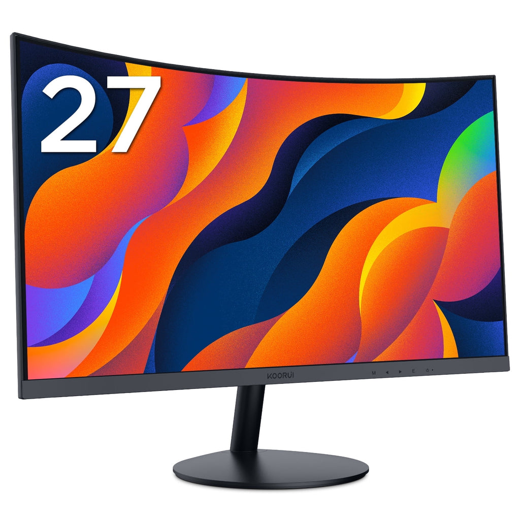 KOORUI 27 inch Computer Monitor,IPS FHD (1920 x 1080) 75Hz 99% sRGB PC Desktop Gaming Monitors for Computer ,HDMI/VGA Port, Visioncare
