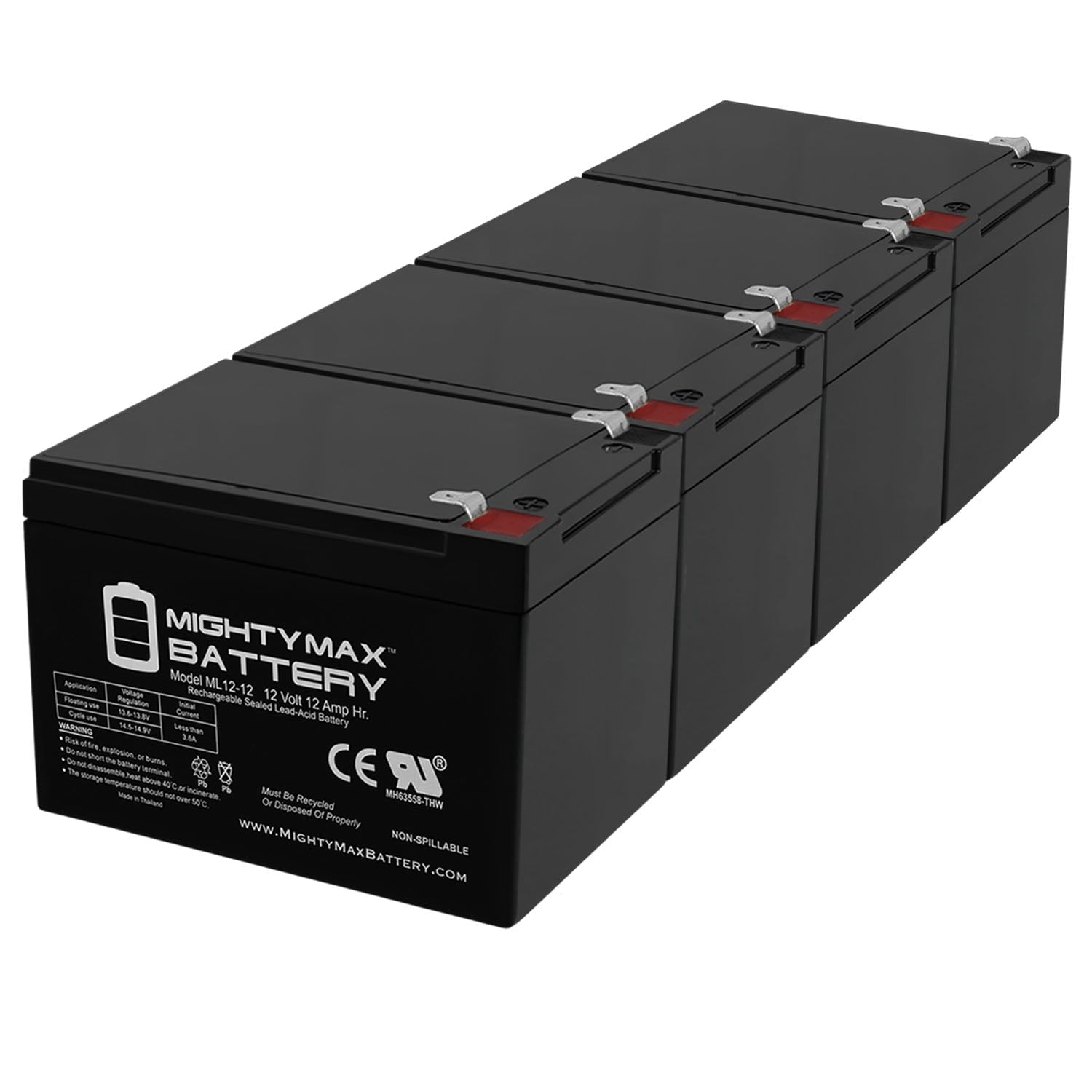 ML12-12 - 12V 12AH F2 SLA AGM DEEP-CYCLE RECHARGEABLE BATTERY