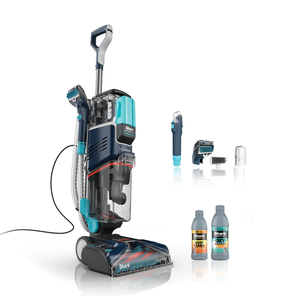 Shark CarpetXpert with StainStriker, Upright Carpet & Upholstery Cleaner, Built-in Spot & Stain Eliminator, Deep Cleaning & Tough Stain Removal, Carpet Shampooer, Navy, EX200